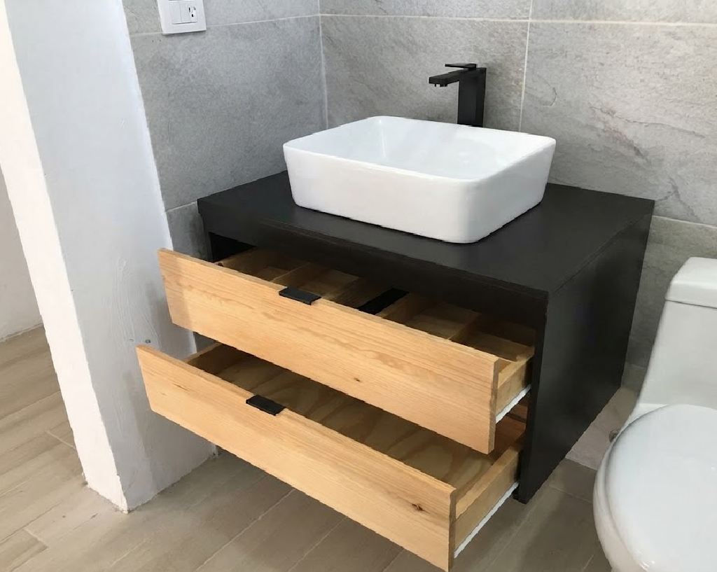 Mueble de piso con cajones para baño